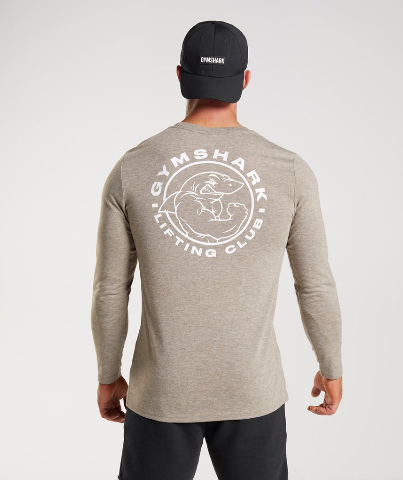 Koszulki Gymshark Legacy Long Sleeve Męskie Szare | PL 793HLS